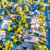 Aerial image of Southern California homes